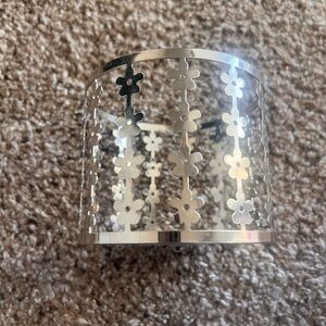 Bath and Body Works Silver Floral Candle Holder